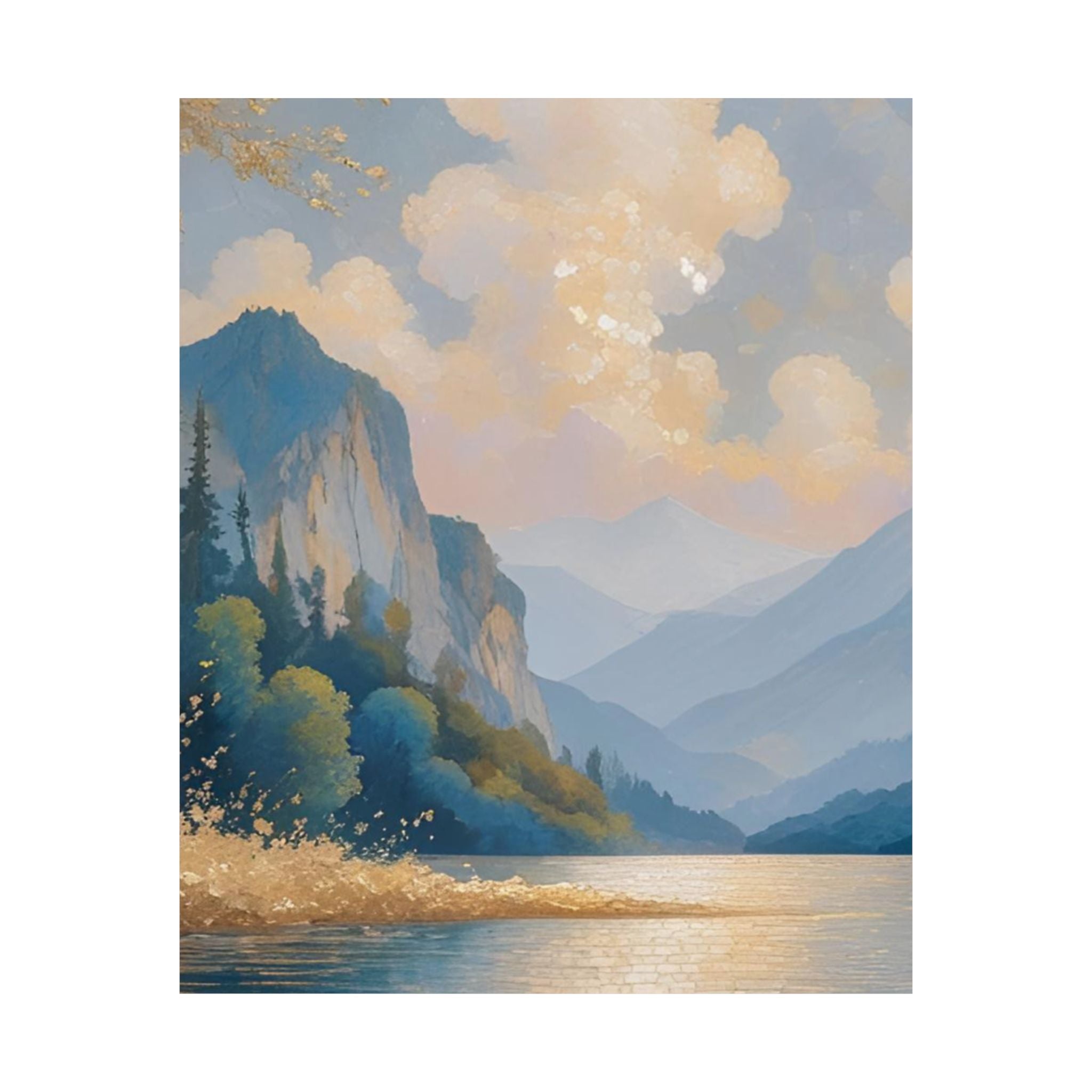 Watercolor Landscape Poster - Serene Satin Wall Art Print for Tranquil Home Decor - Rosetta Creative Boutique